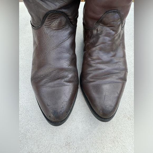 Bastien vintage leather fisherman core tall boots in brown - Picture 7 of 12